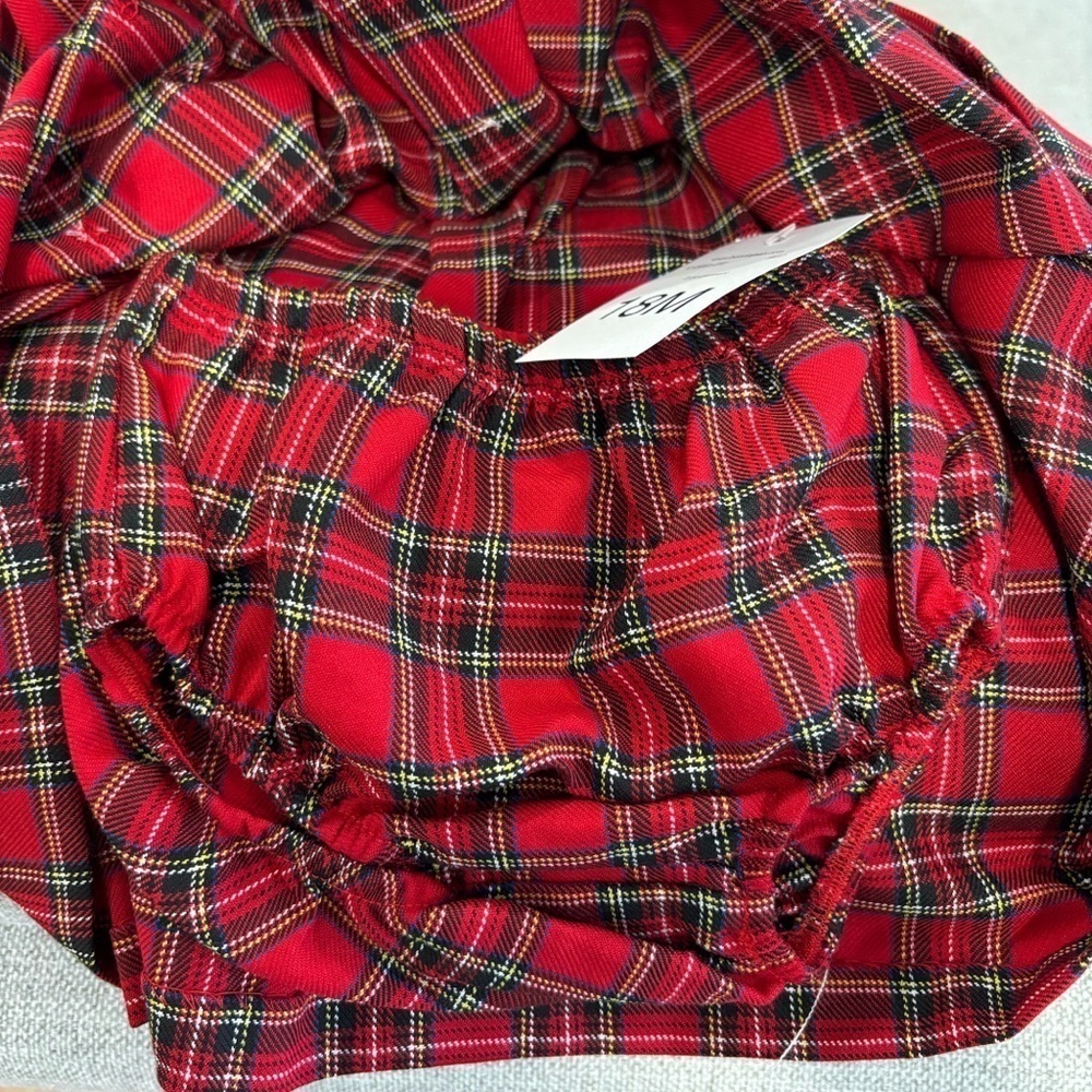 NWT Bonnie Jean Baby Red Plaid Holiday Dress Size 18 Months - Picture 3 of 5
